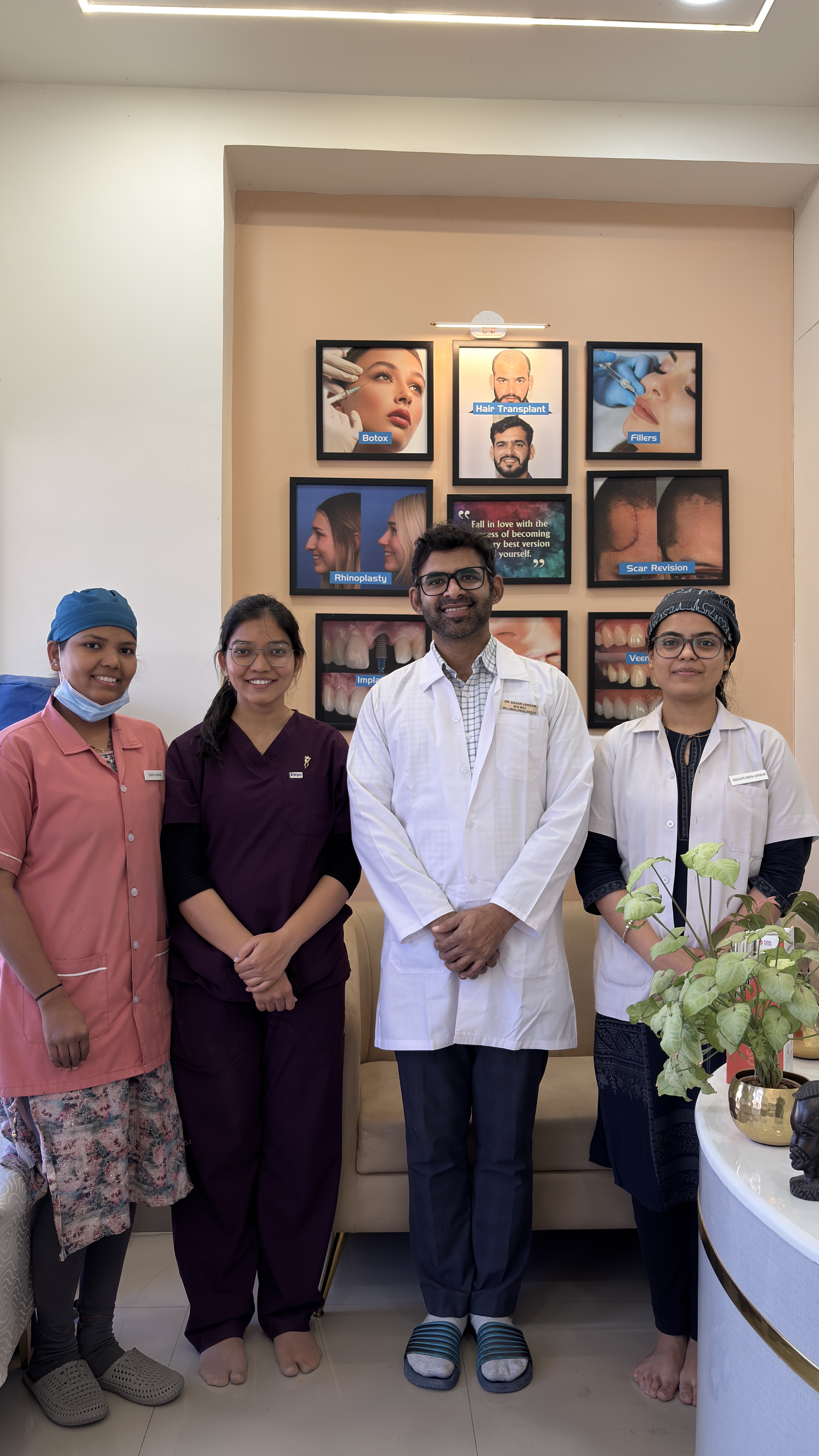 Dr. Sagar with the Clinic Team